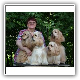 T.Lebedeva with Lilu, Prima, Alice and Red.